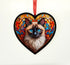 Siamese Cat Stained Glass Effect Heart Suncatcher